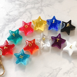 名入れ・全19色】ミニ星型☆イニシャルキーホルダー／アンブレラ