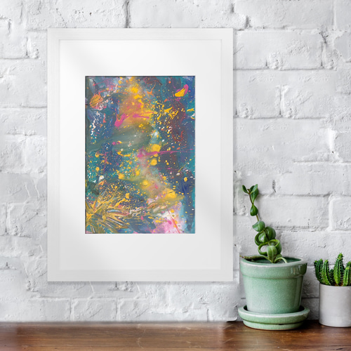 抽象画 【瞬間】 原画 絵画 アート アクリル画 インテリア 送料無料 額