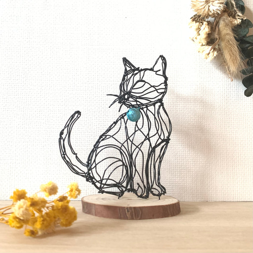 上質なワイヤーアート 猫】ワイヤーアート ワイヤークラフト 針金