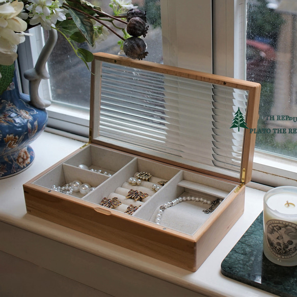 フランスアンティーク花柄フラワーベース 専用木箱付き フランス