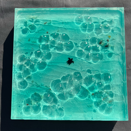 レジンアート】波紋アート／20cmスクエア／枠なし その他アート クサ