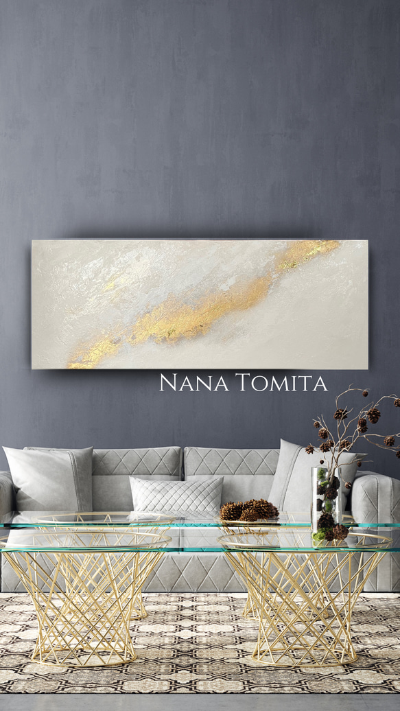 インテリア/和風/禅/絵画/アート/抽象画/モダン/ホテル/ゴールド/波