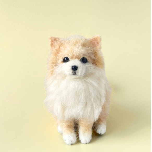 いつでもいっしょ♪ ふわふわ羊毛フェルトのポメラニアン 犬の