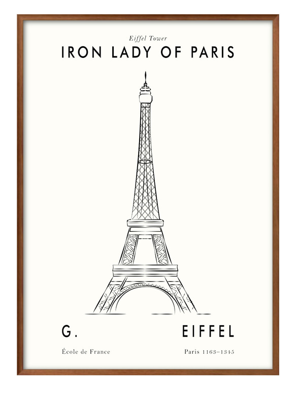 11321□ポスター アート 絵画『エッフェル塔 フランス』北欧 A3