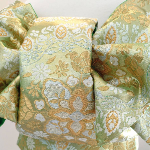 セール＊可憐な華紋 振袖用祝い帯 作り帯付け帯 胴巻き〜90cm シルク