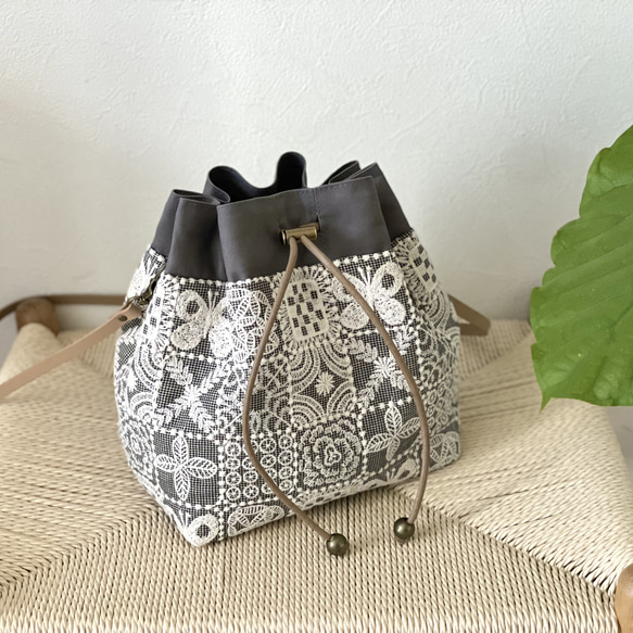 ⚮̈ミナペルホネン forest tile シプリバッグ 巾着ショルダーバッグ