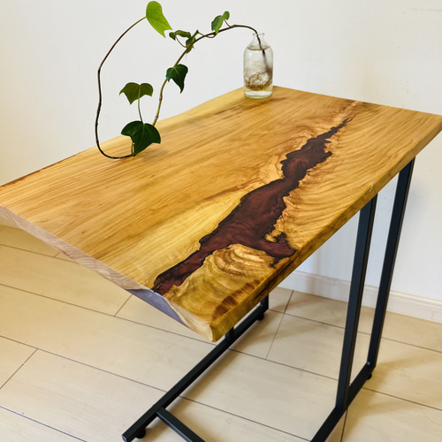 レジンテーブル ソファテーブル サイドテーブル 桜の木 サイドテーブル