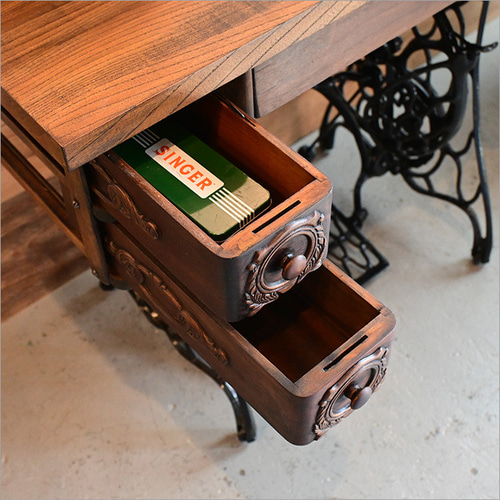 1点物 Singer シンガー ミシンテーブル 足踏みミシン ケヤキ材