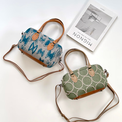 新作／ミナペルホネン生地の2wayスクエアミニボストンバッグ【選べる2