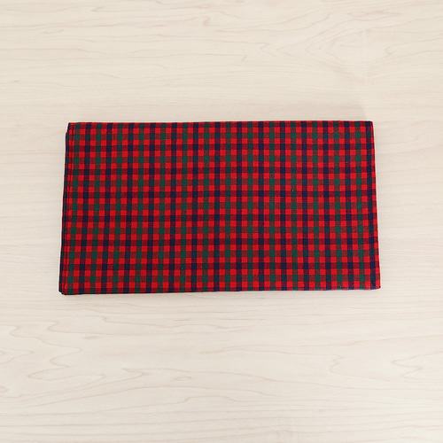 ファミリア風 赤チェック×ネイビー タータンチェック マルチケース