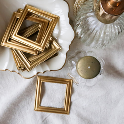 真鍮 パーツ フレーム 1個 A1434 | 額縁 アンティーク調 ゴールド 撮影