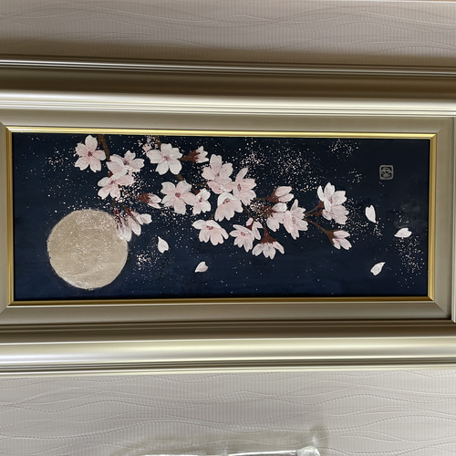 日本画 原画【夜桜】 絵画 ゆうちゃん 通販 19300381｜Creema(クリーマ