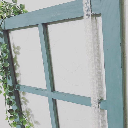 窓枠オブジェ（アンティーク ブルー） その他インテリア雑貨 hanuru