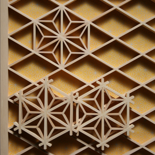 組子細工 組立キット ツノ麻柄 建具の秘密 職人体験 頭の体操