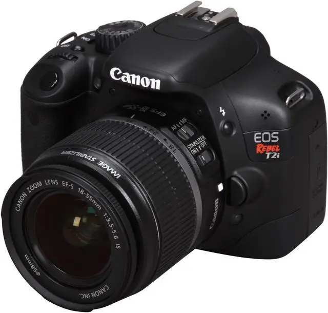 Canon EOS Rebel T2i Black Digital SLR Camera w/ EF-S 18-55mm f/3.5