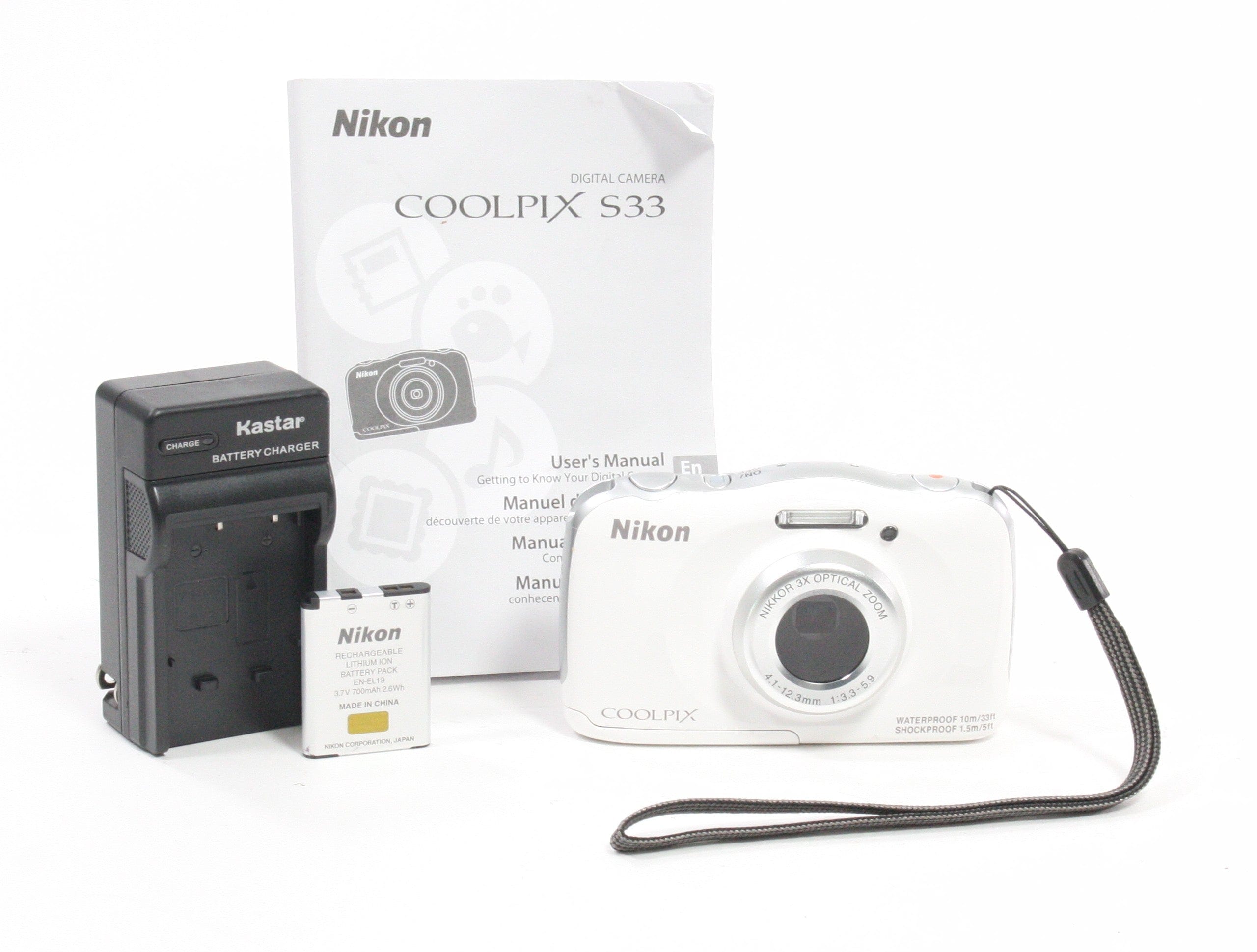 Nikon Coolpix S33 Waterproof Digital Camera (White) – Camera Exchange