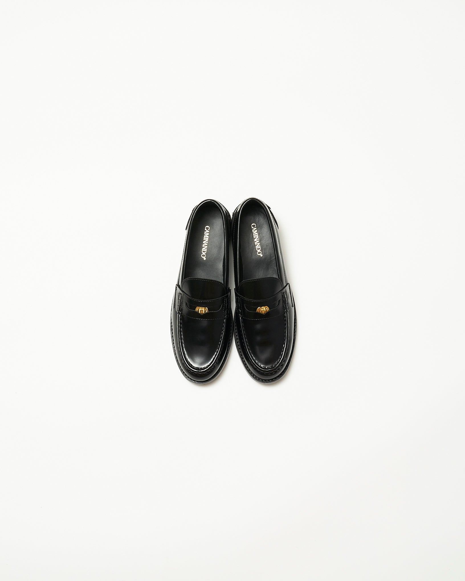 ALMOND TOE PENNY LOAFERS BLACK – caminando.jp