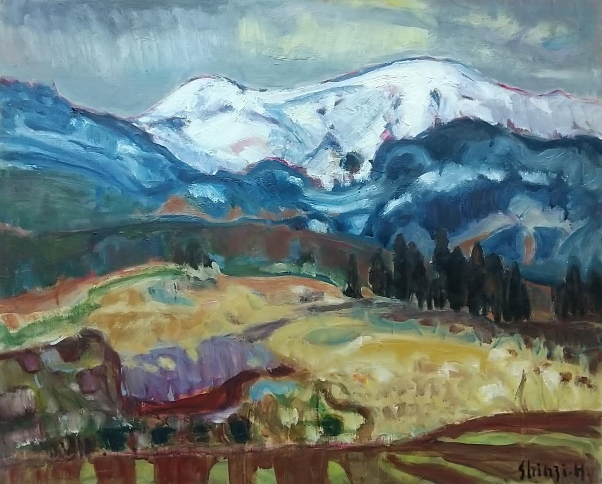 山小屋の灯」1991 F15 油絵 油彩画 絵画 アート 燧ヶ岳 尾瀬ヶ原