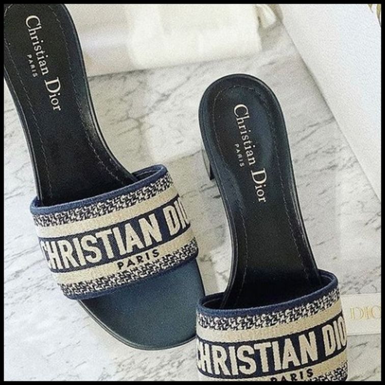 Dior ディオール ミュール DWAY ミュール ヒール ブルー 即対応 (Dior