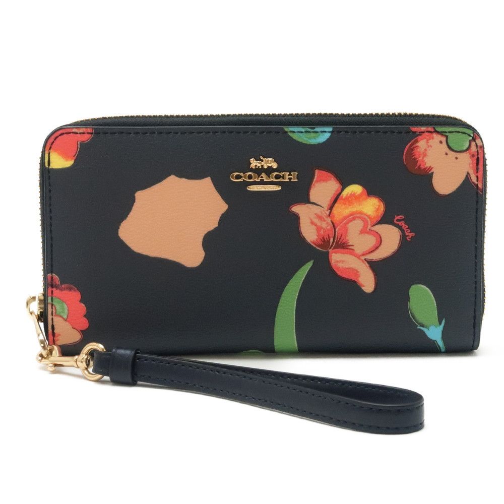 即発】コーチ COACH 財布 レディース 長財布 レザー 花柄 (Coach/長