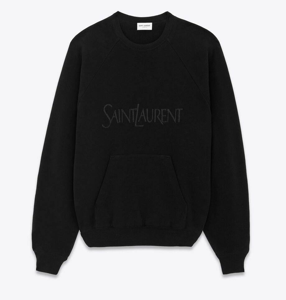 Saint Laurent《ロゴ スウェットシャツ》ブラック コットン 直営