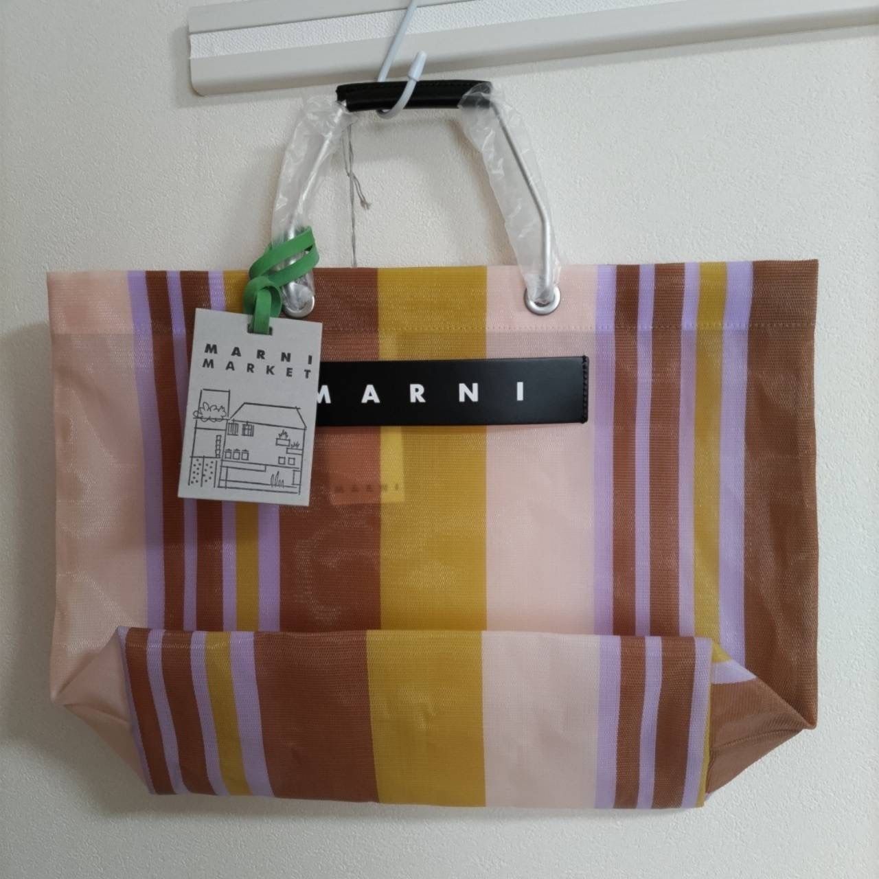 MARNIマルニマーケット☆フラワーカフェ☆ストライプバッグ (MARNI