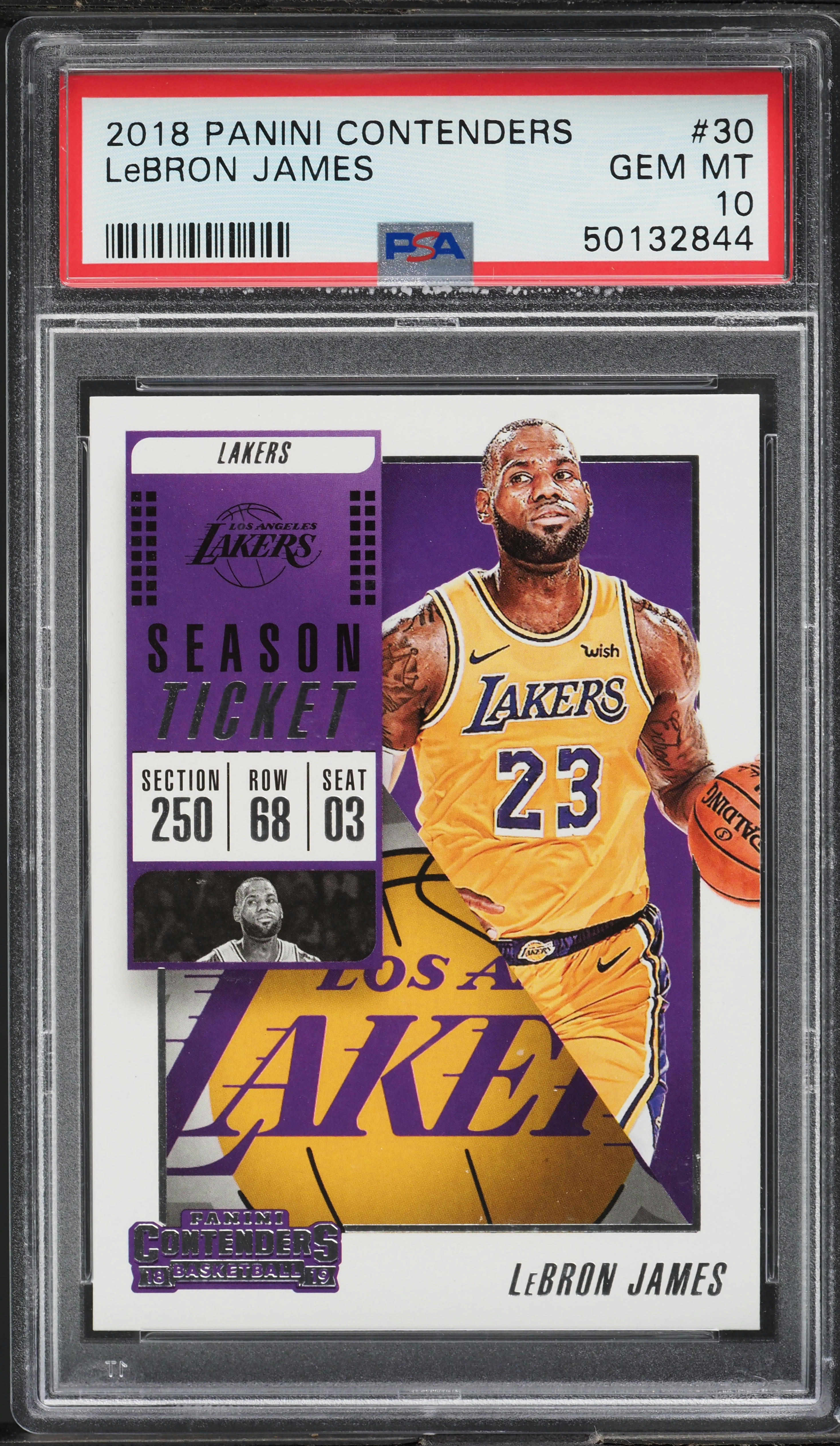 2018 Panini Contenders LeBron James #30 PSA 10 GEM MINT on