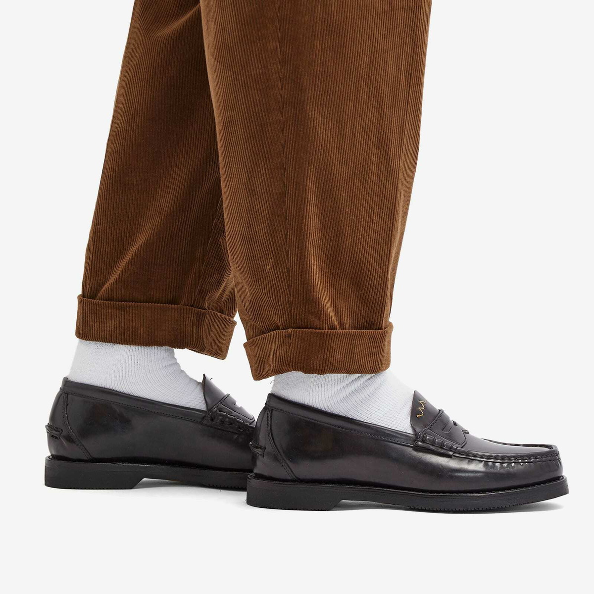 Visvim Men's Fabro Folk Loafers in Black Visvim