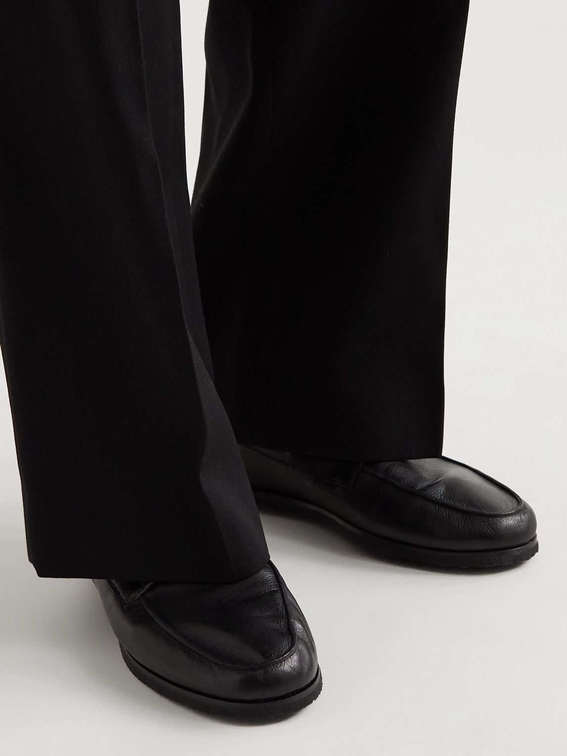 The Row - Sailor Full-Grain Leather Boat Shoes - Black The Row