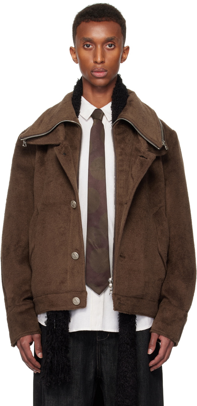 NULLUS Brown Multi-Form Aero Collar Jacket NULLUS