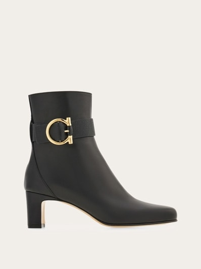 Gancini ornament mid heel ankle boot - Women | Ferragamo