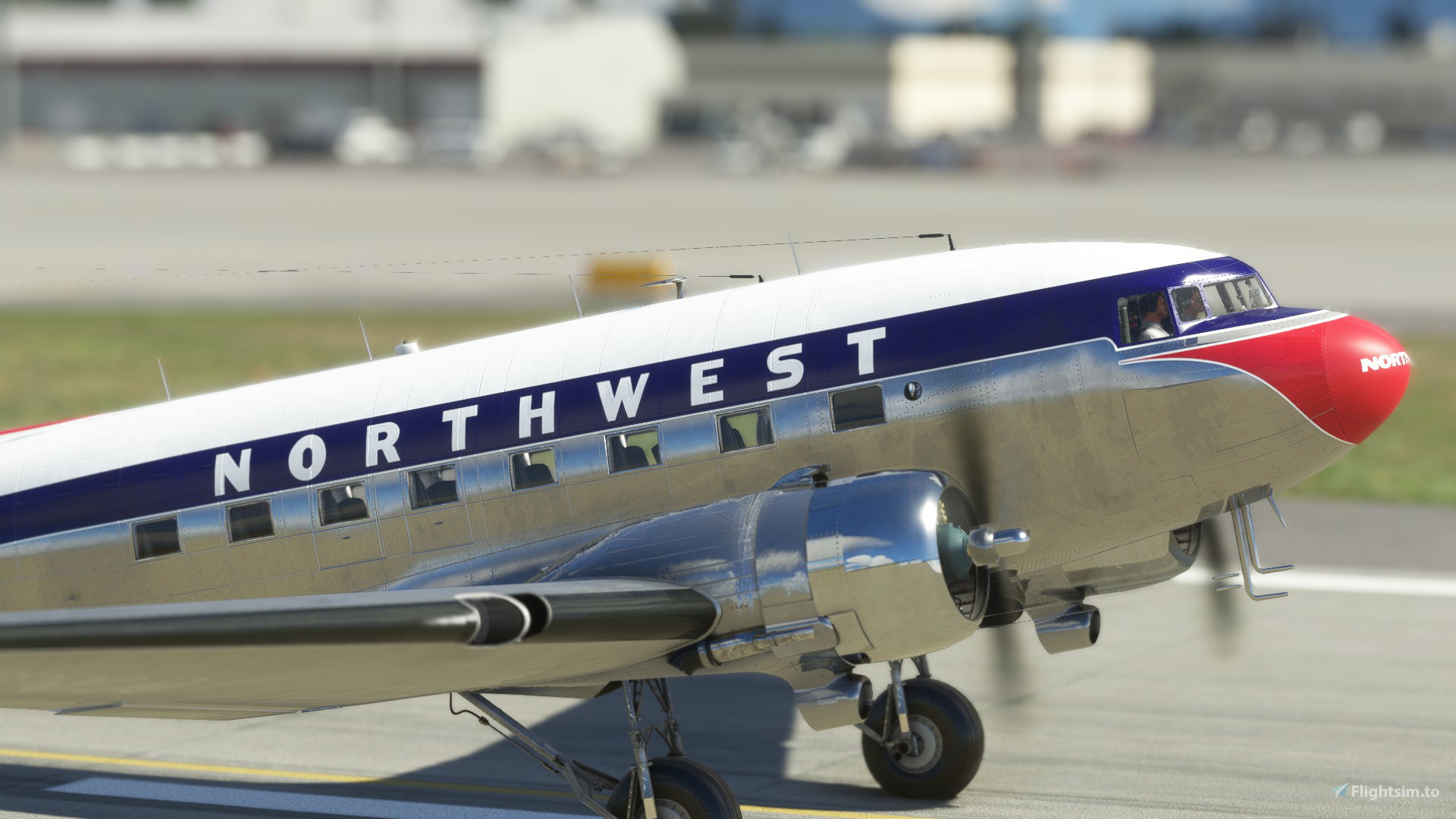 DC-3 Northwest Airlines 1952 N39544 for Microsoft Flight Simulator