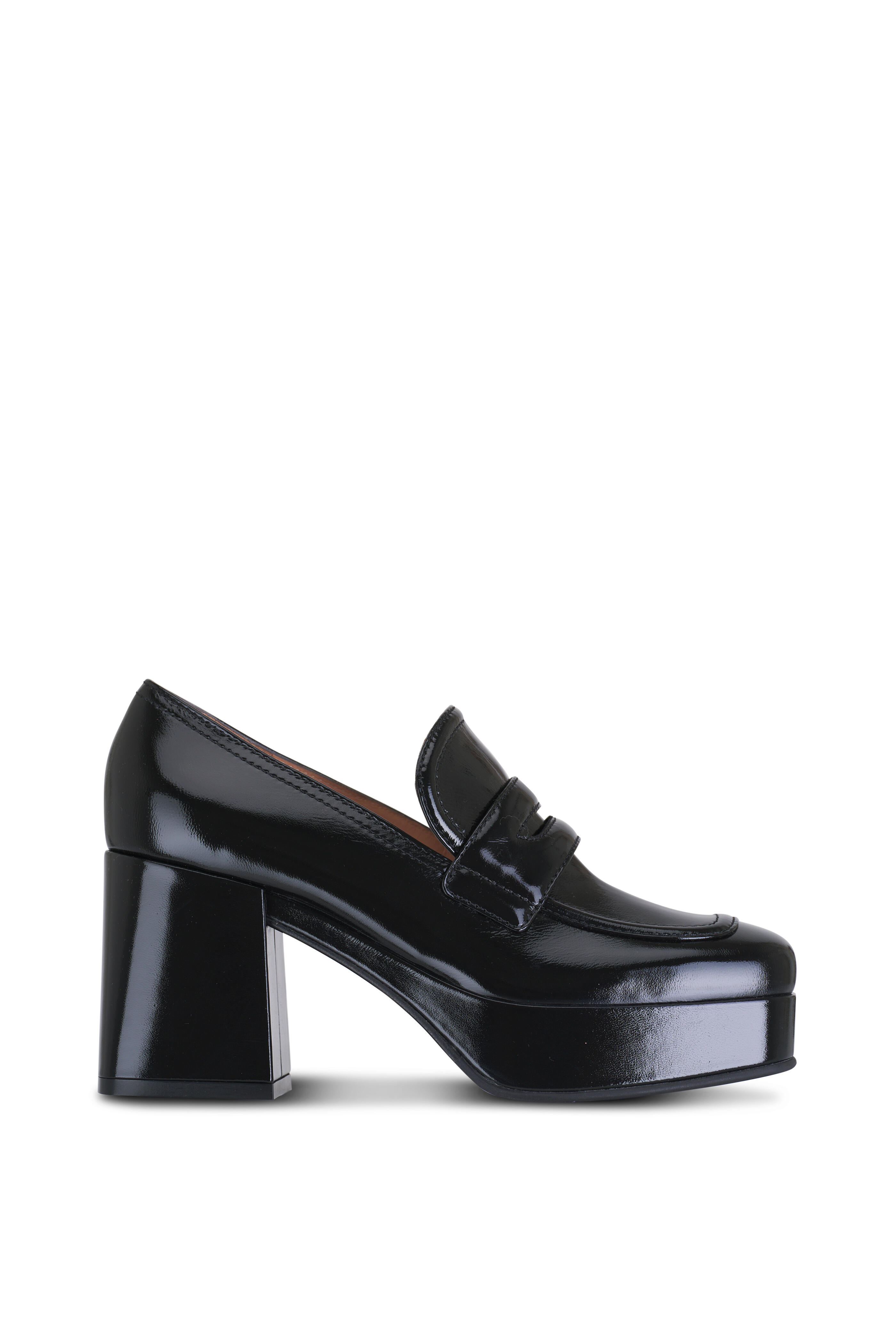 Gianvito Rossi - Rouen Black Chunky Loafer Pump, 45mm