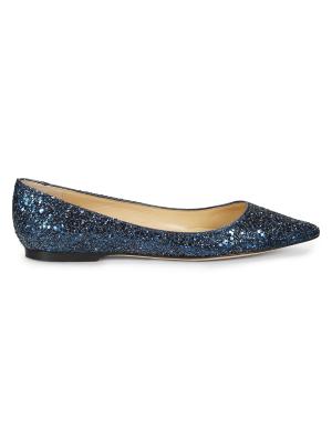 Jimmy Choo ​Alina Glitter Pointed-Toe Flats on SALE | Saks OFF 5TH