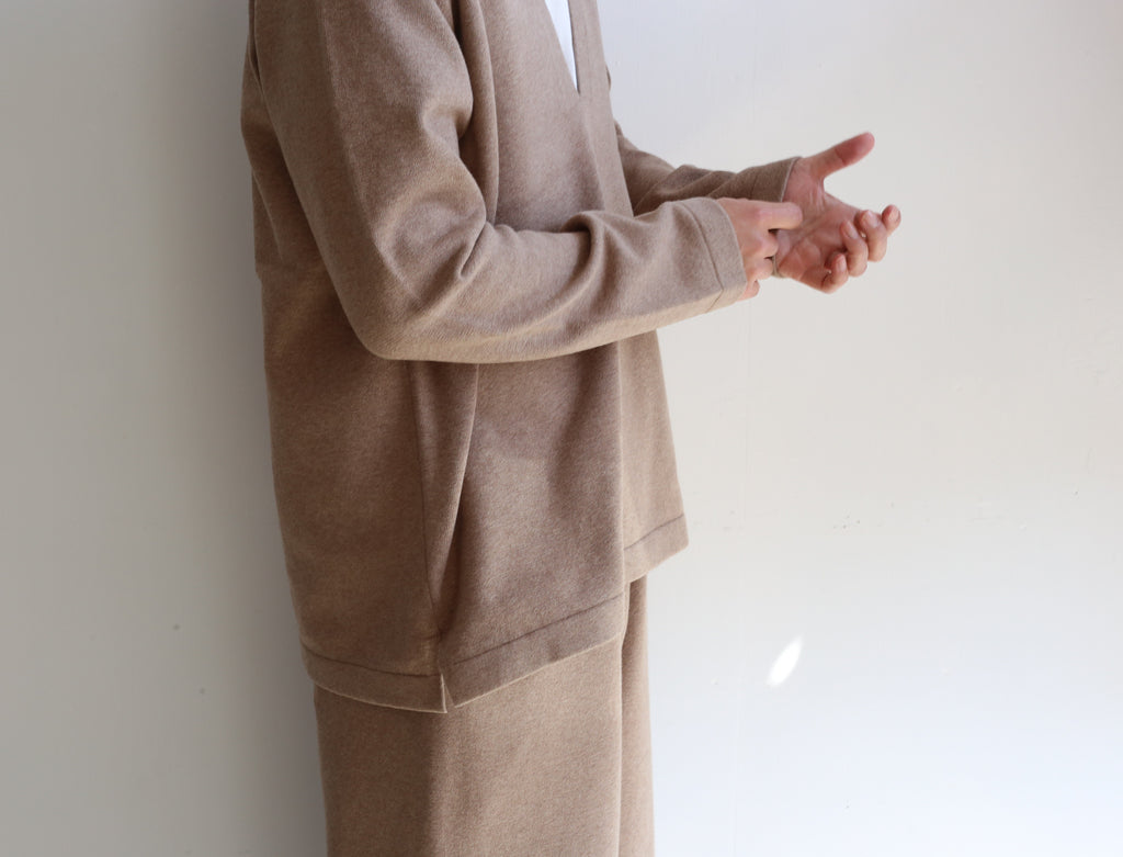 walenode Cotton cashmere stretch Deep V-neck sweater & Straight