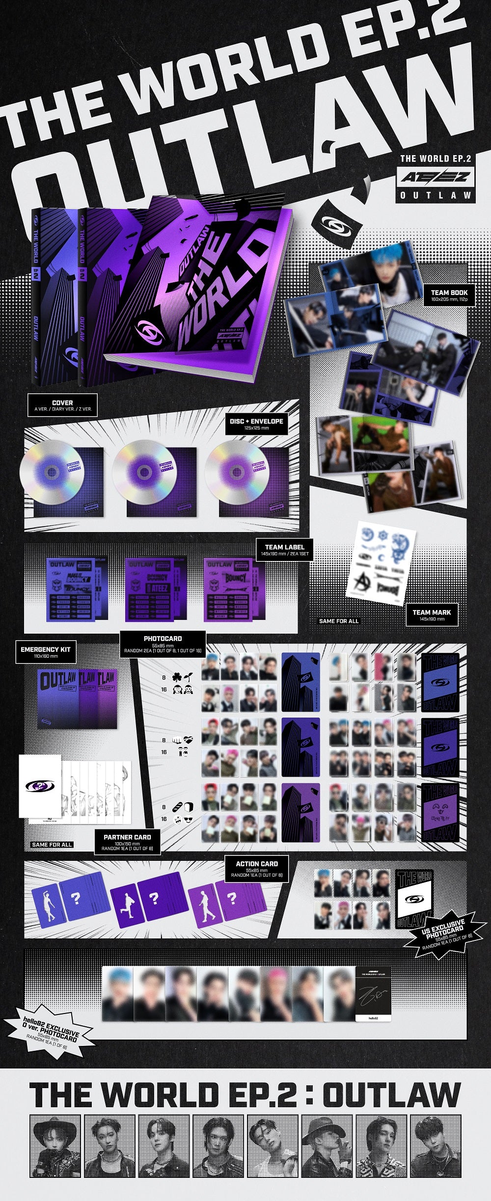 ATEEZ - THE WORLD EP.2 : OUTLAW - hello82 Exclusive – hello82.shop