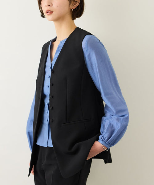 ROPÉ(ロペ) / ダブルクロスストレッチフレアジレ/接触冷感・イージー