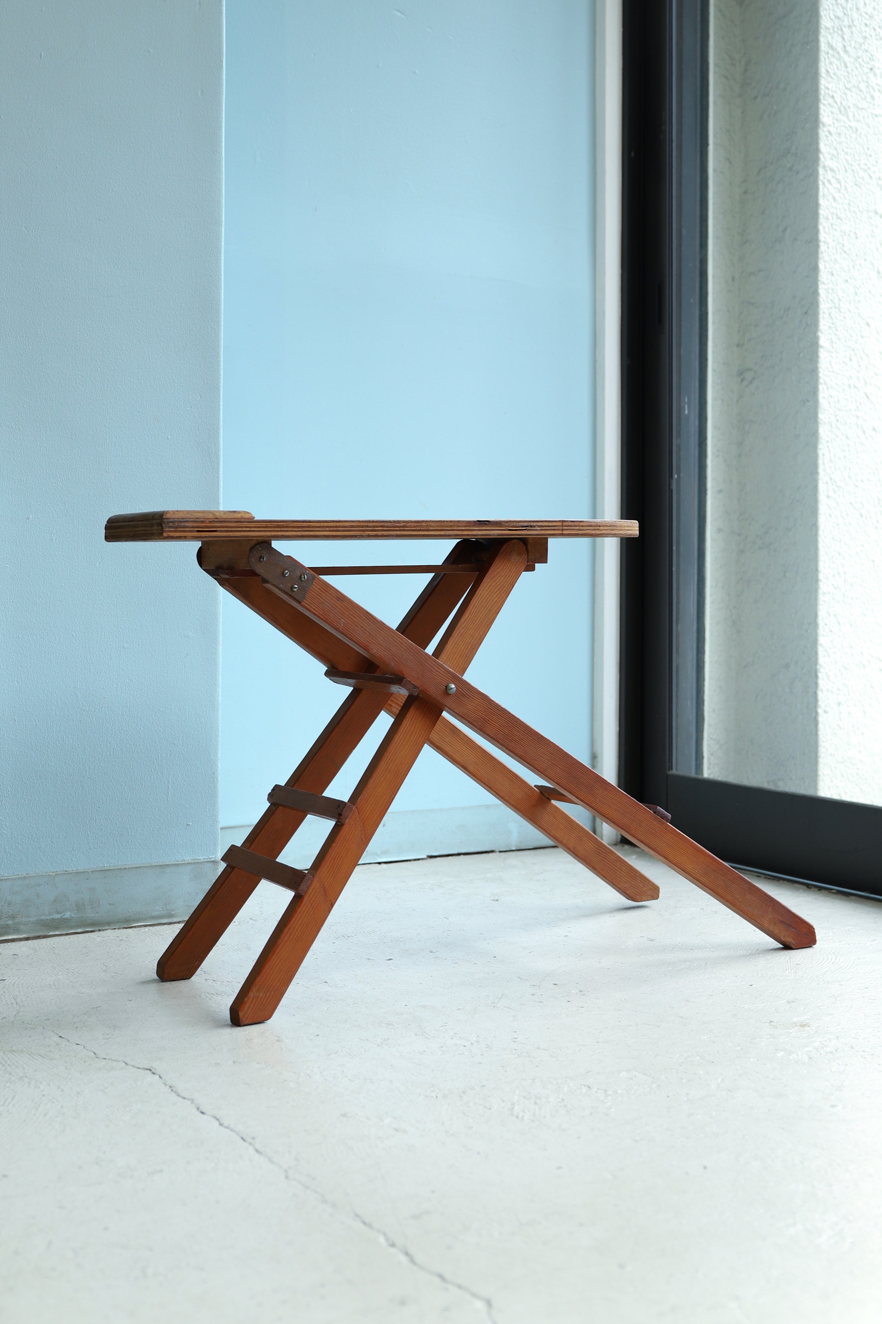 イギリスアンティーク 木製 アイロン台 タオルラック/UK Antique