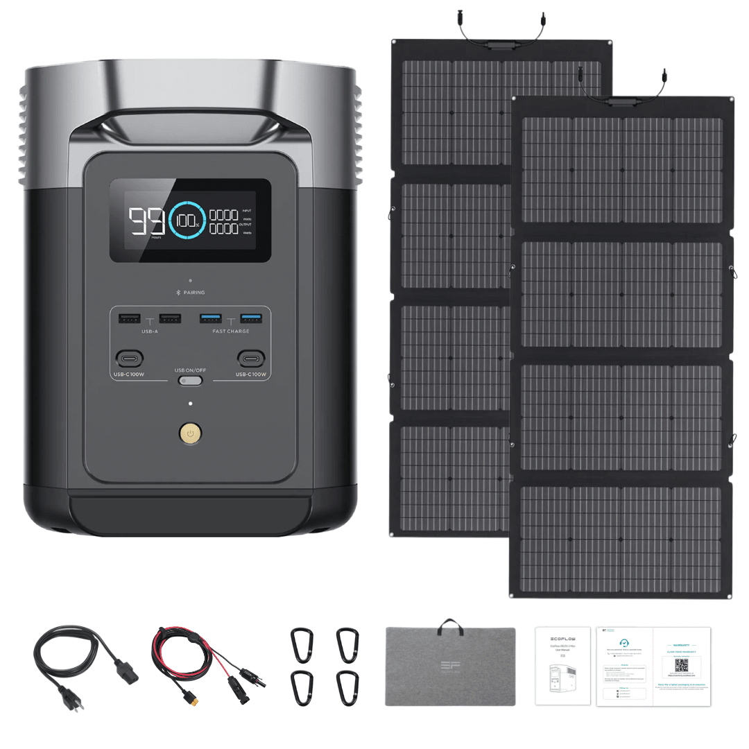 EcoFlow DELTA 2 + 220W Portable Solar Panels - Off Grid Stores