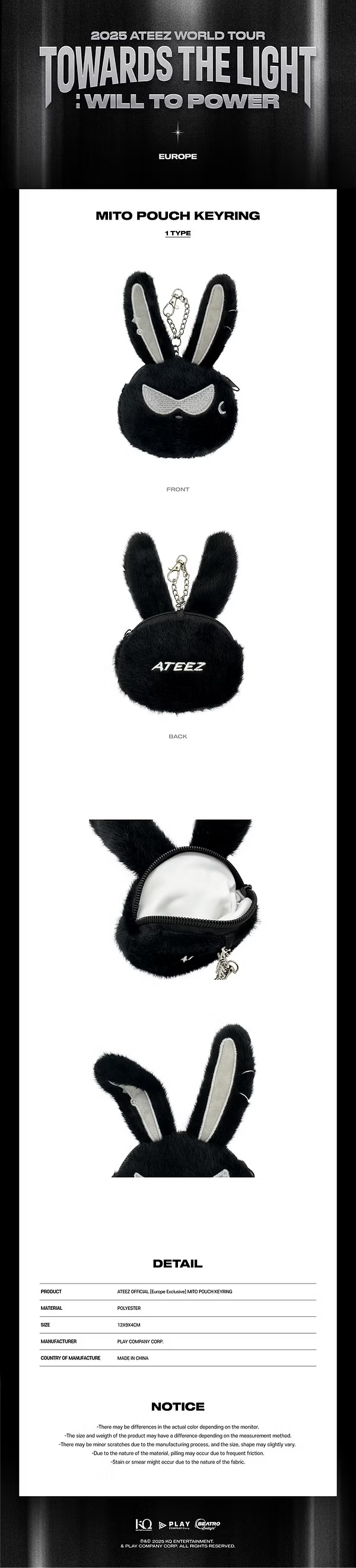ATEEZ - MITO POUCH KEYRING [2025 WORLD TOUR 'TOWARDS THE LIGHT