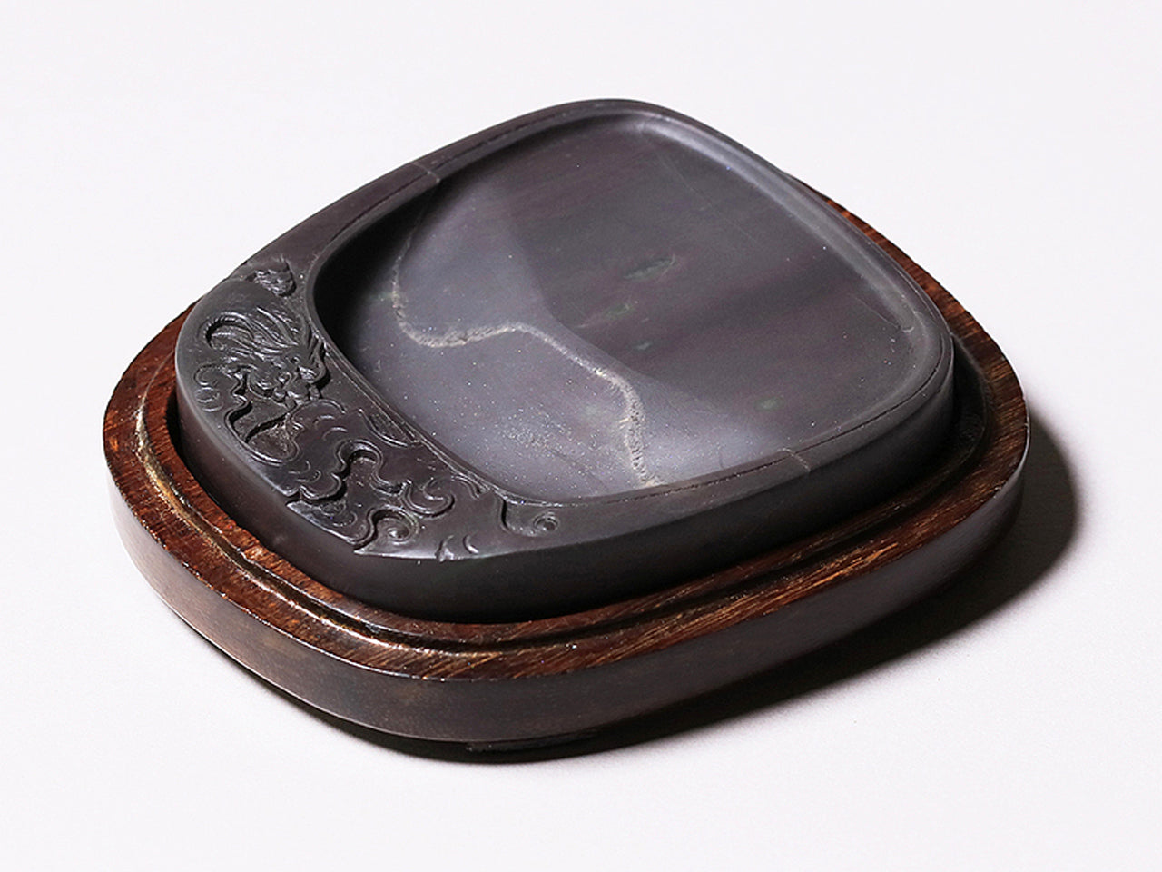 処分価格 旧坑老坑端渓水巌硯「井田硯」 氷紋・銀線・臙脂暈・超良質