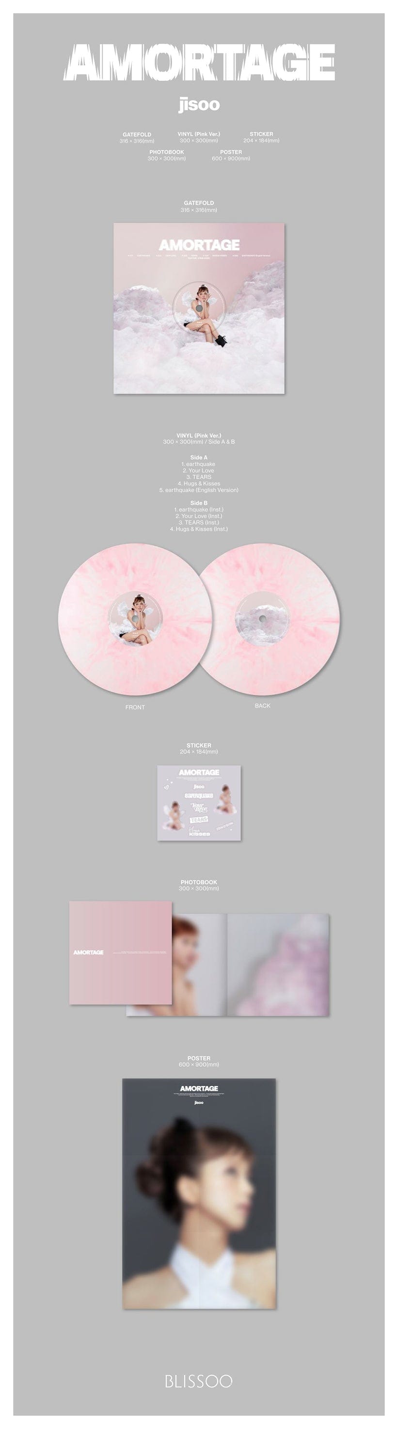 JISOO - AMORTAGE Vinyl (Pink ver.)