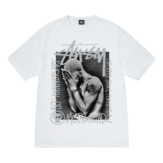 Stussy x Metalheadz logo SS24 T-Shirt 'White' 3903901