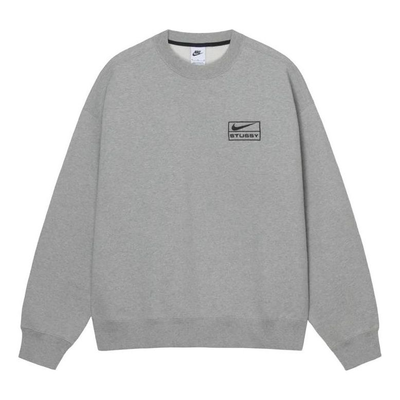 Nike x Stussy Crew Fleece Hoodies Asia Sizing 'Grey' DO9338-063