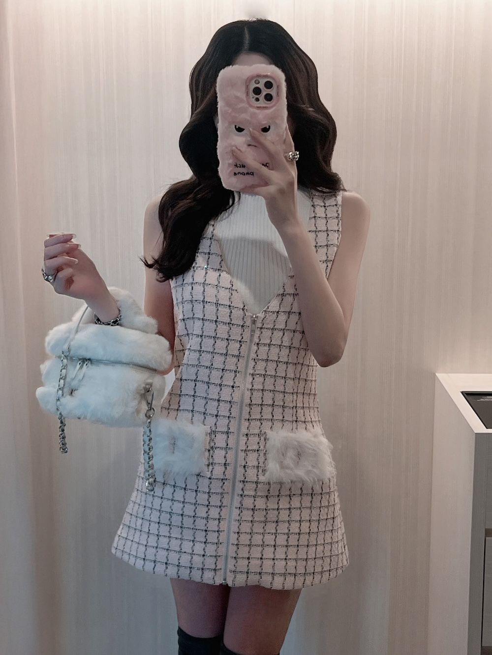 フロントファスナーツイードミニワンピース – Darich (ダーリッチ)