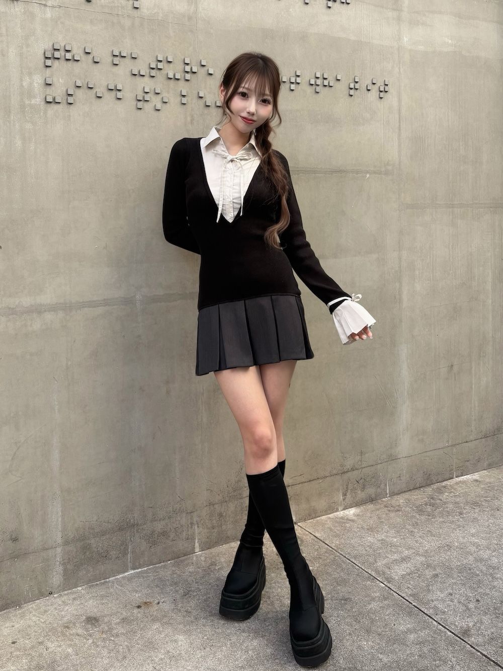 シャツドッキングプリーツミニワンピース – Darich (ダーリッチ)