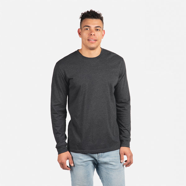 6411 Sueded Long Sleeve T-Shirt - Heather Charcoal | NLA
