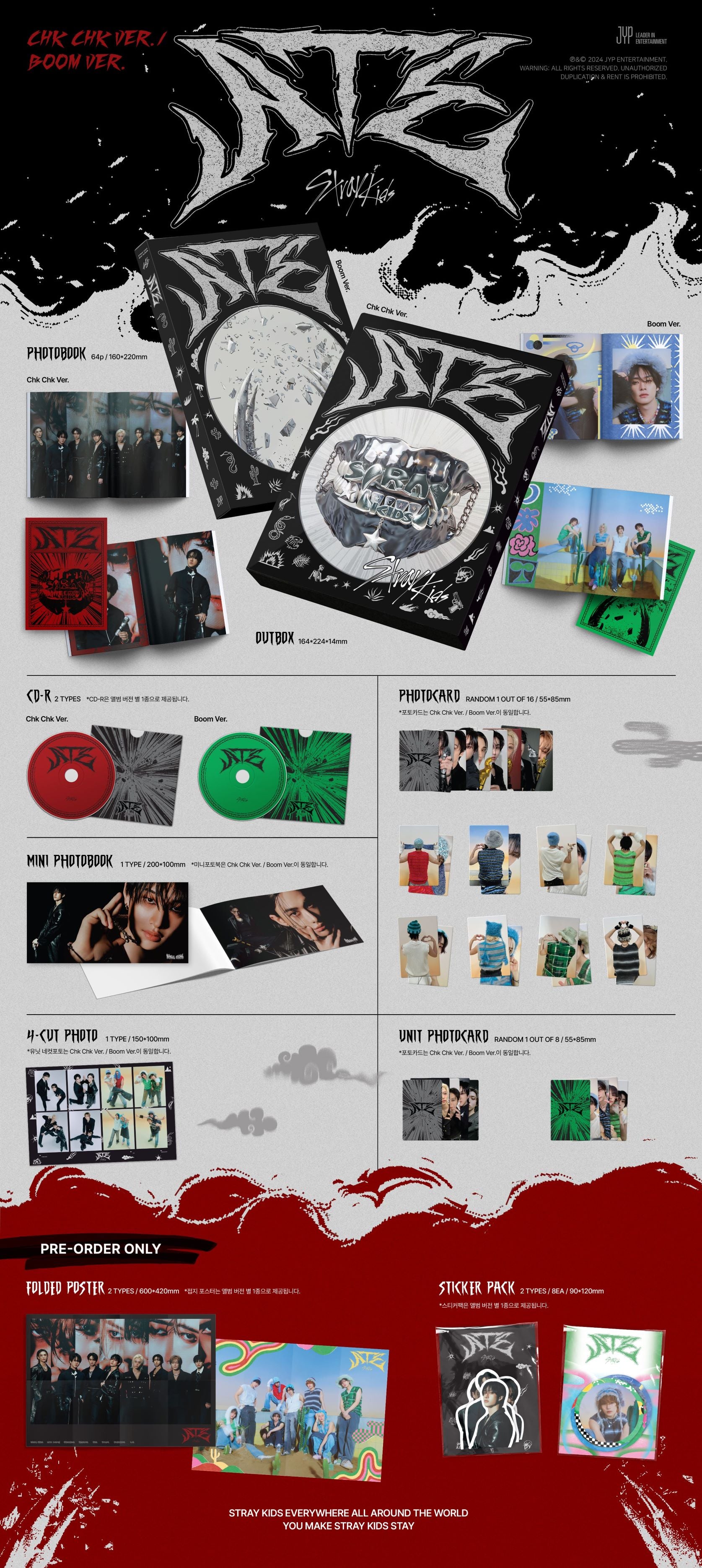 Stray Kids 9th Mini Album [ATE] (Chk Chk Ver. / Boom Ver.) Random