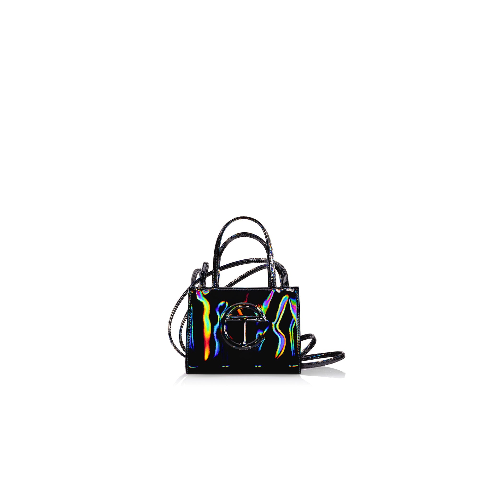Small Shopping Bag - Black Rainbow