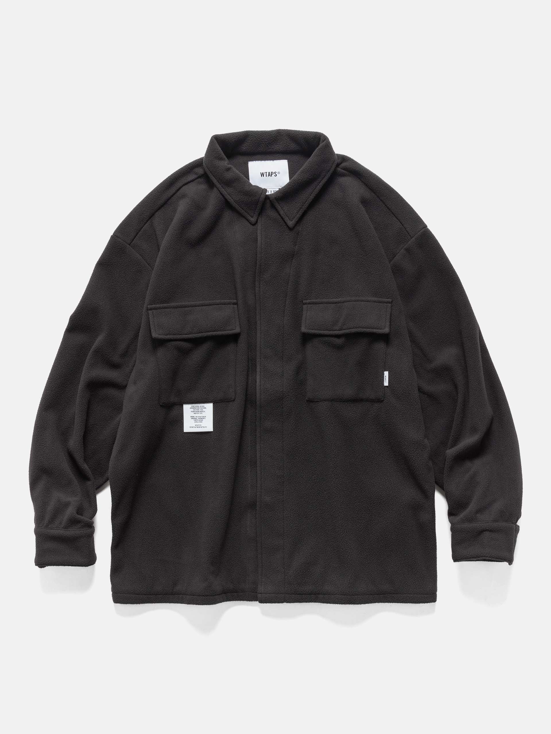 WTAPS OBJ / LS / POLY. Fleece Charcoal | HAVEN